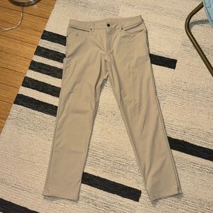 Lululemon ABC pant Khaki Color. 33x32.   Great condition barely worn